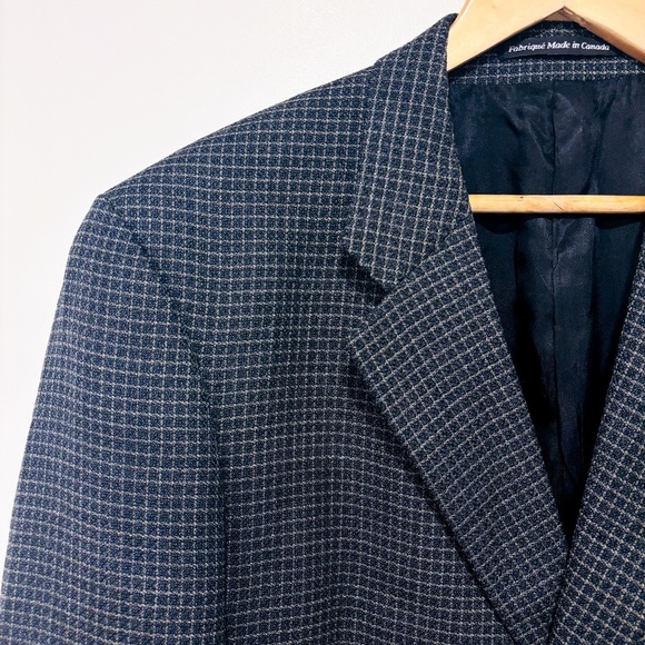 JONES NEW YORK Eastman black and brown plaid wool blazer - Picture 3 of 8